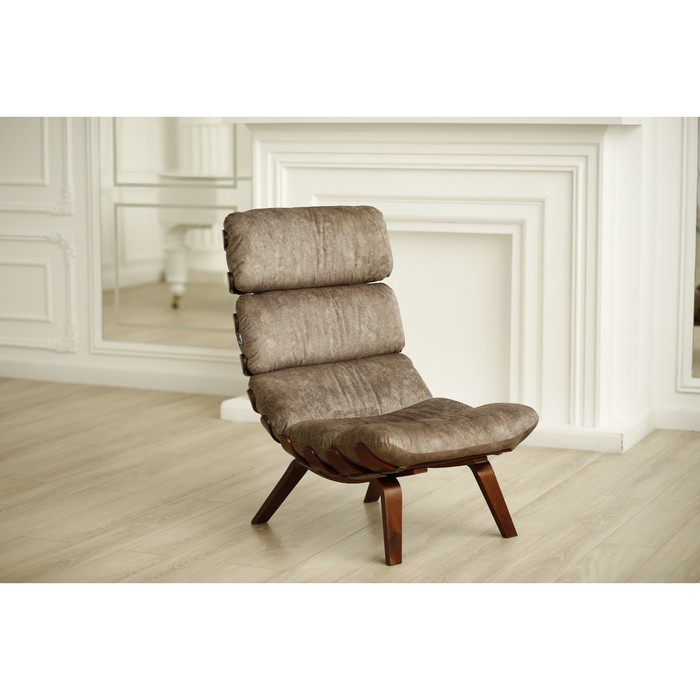 Кресло Ессей ткань Какао/каркас вишня