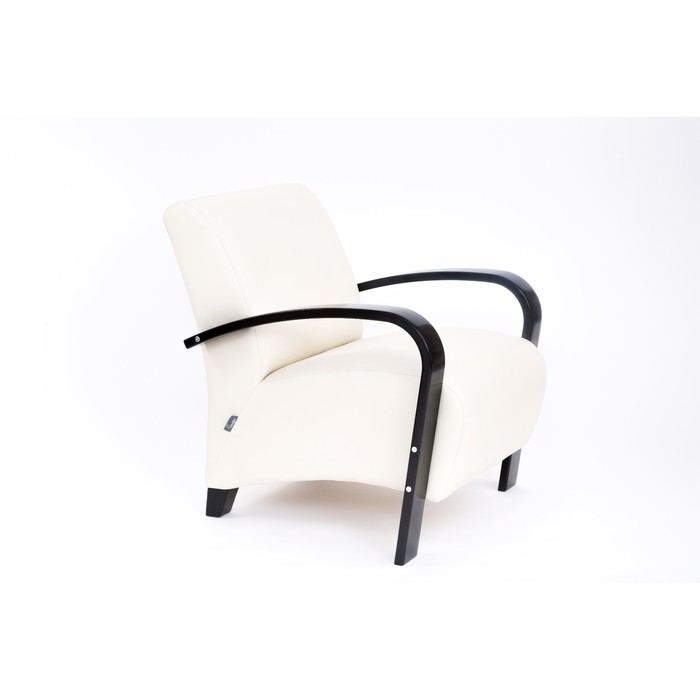 Кресло Балатон экокожа Крем/каркас венге