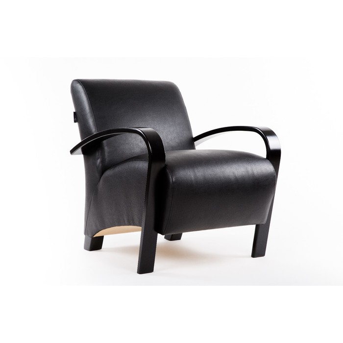 Кресло Балатон экокожа Черный/каркас венге