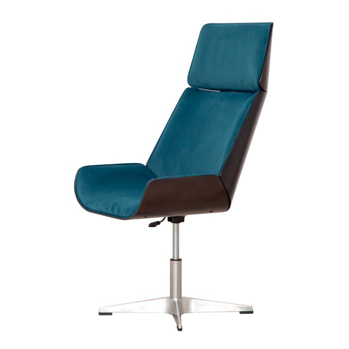 Кресло Оксфорд-1 ткань Премьер 19 бирюза/каркас венге опора хром.круг