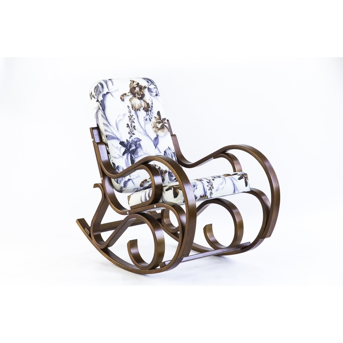 Кресло-качалка Луиза ткань Ирис браун/каркас вишня