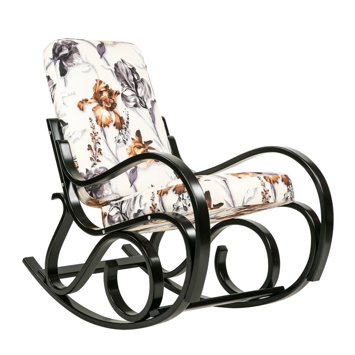 Кресло-качалка Луиза ткань Ирис браун/каркас венге