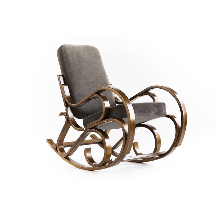 Кресло-качалка Луиза ткань Грей браун/каркас вишня