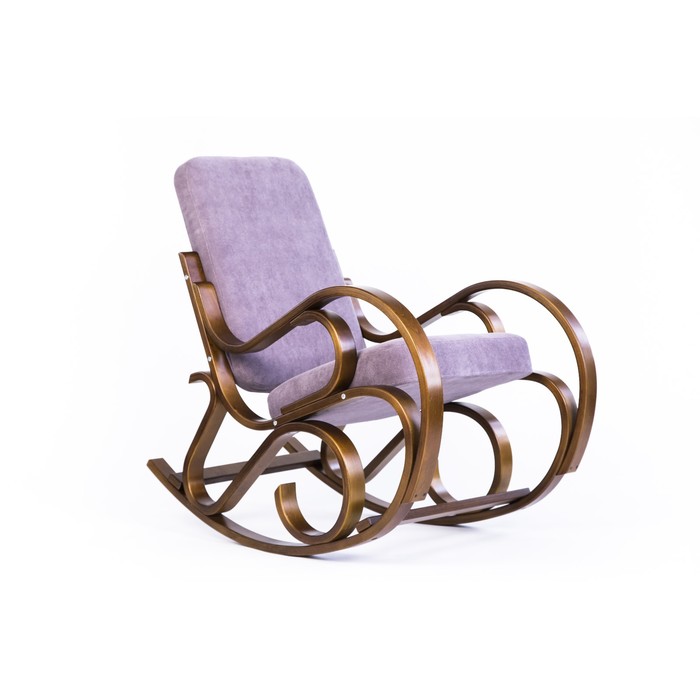Кресло-качалка Луиза ткань Лиловый/каркас вишня