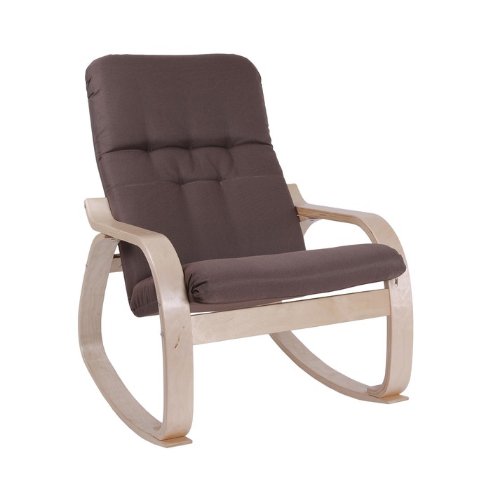 Кресло-качалка Сайма ткань Basic coffe/каркас береза белая