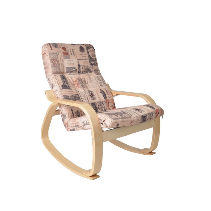 Кресло-качалка Сайма ткань Vinum 02 бежевый/каркас береза