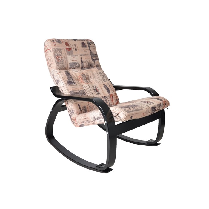 Кресло-качалка Сайма ткань Vinum 02 бежевый/каркас венге