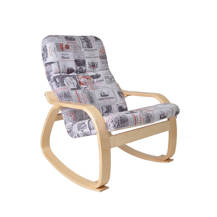 Кресло-качалка Сайма ткань Vinum 03 серый/каркас береза