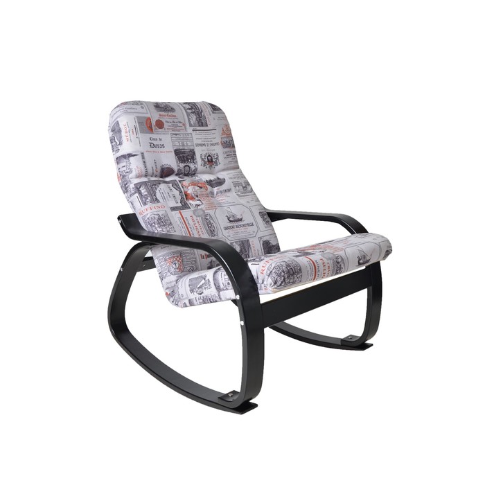 Кресло-качалка Сайма ткань Vinum 03 серый/каркас венге