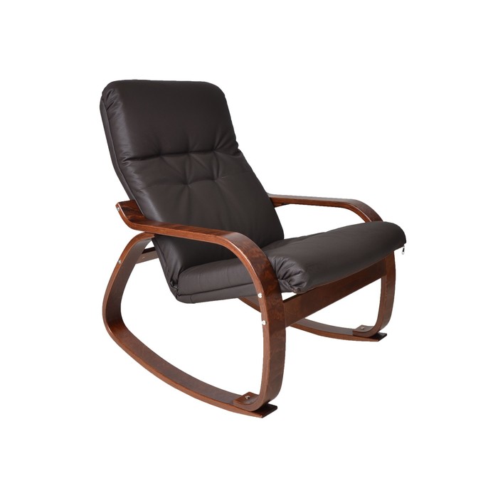Кресло-качалка Сайма экокожа Шоколад/каркас вишня