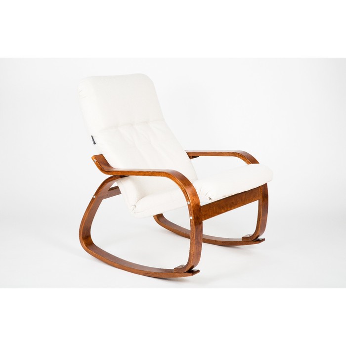 Кресло-качалка Сайма ткань Гардения/каркас вишня