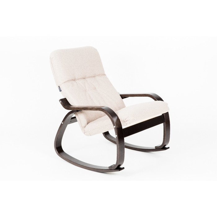 Кресло-качалка Сайма ткань Миндаль/каркас венге структура