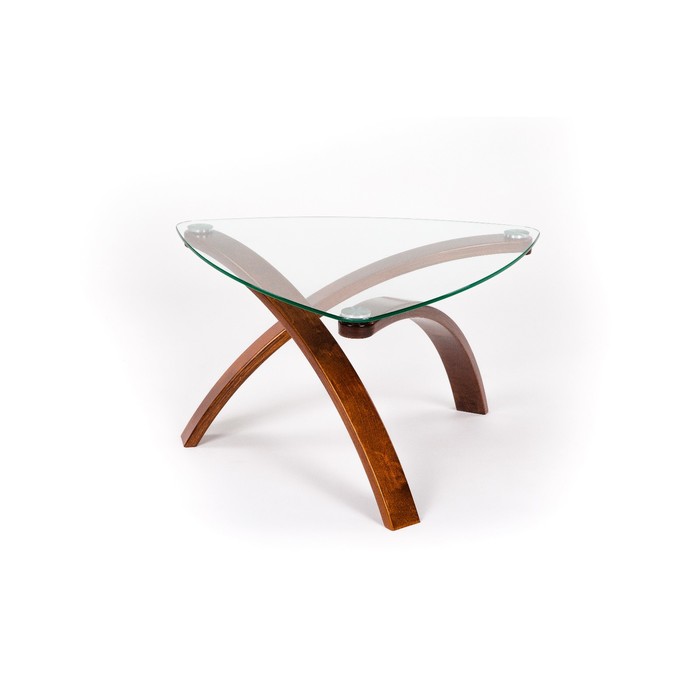 Стол журнальный Гурон 3 вишня стекло бесцветное