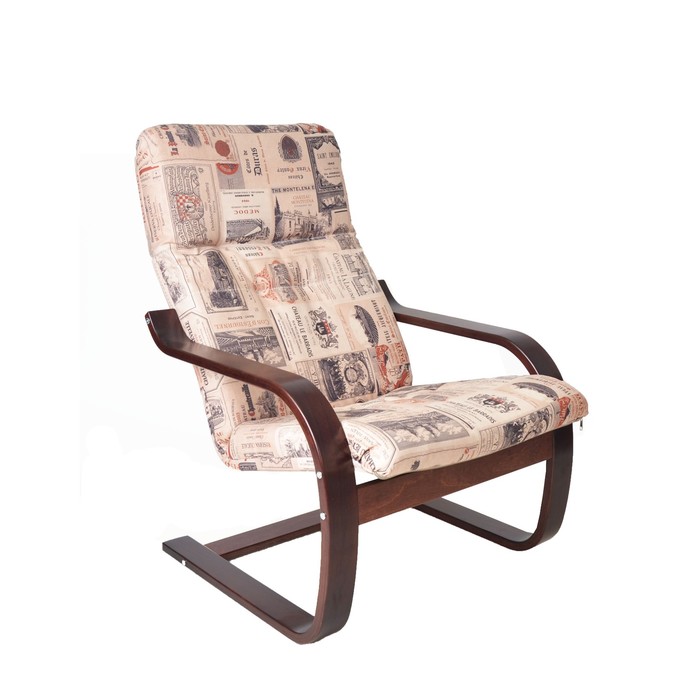 Кресло Сайма ткань Vinum 02 бежевый/каркас вишня