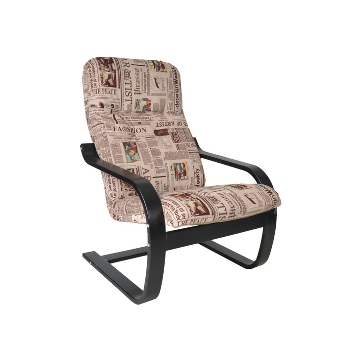 Кресло Сайма ткань Gazeta 09/каркас венге