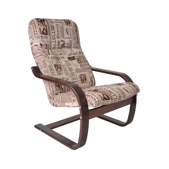 Кресло Сайма ткань Gazeta 09/каркас вишня