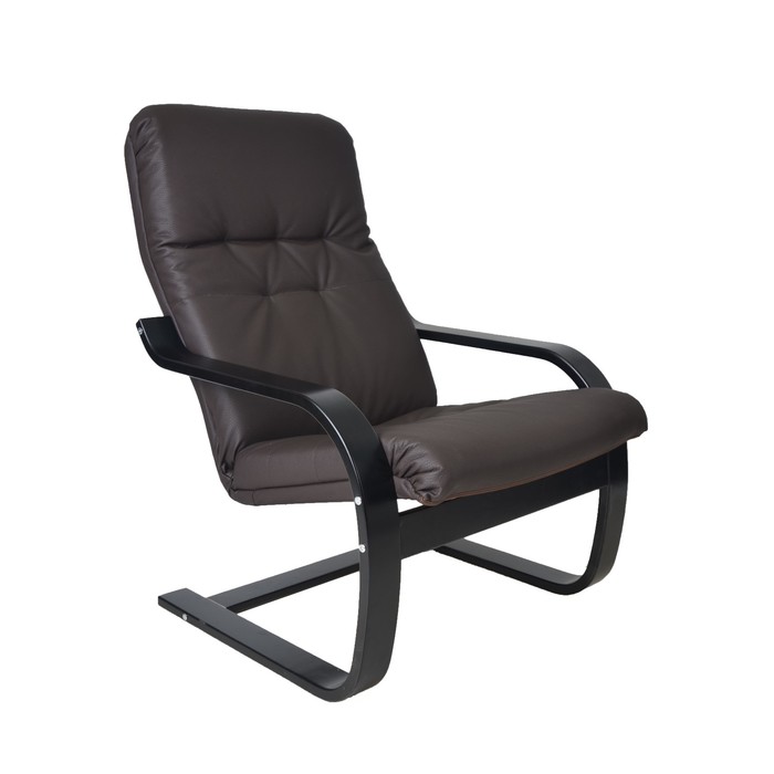 Кресло Сайма эко кожа Шоколад/каркас венге