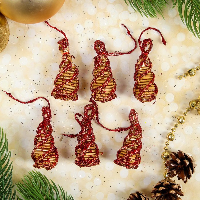 Эко-декор "Сосульки", бордо, 6 шт. в наборе