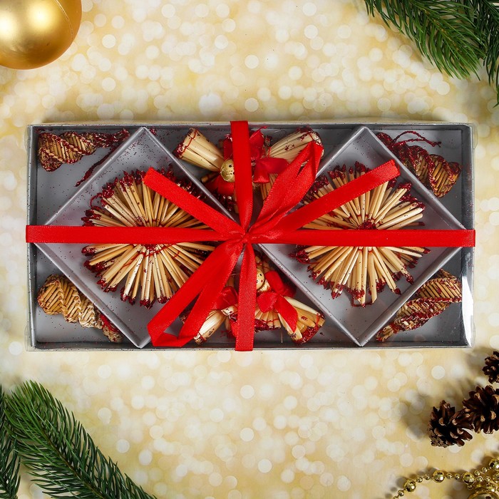 Эко-декор в подарочной упаковке "Зимнее волшебство", бордо