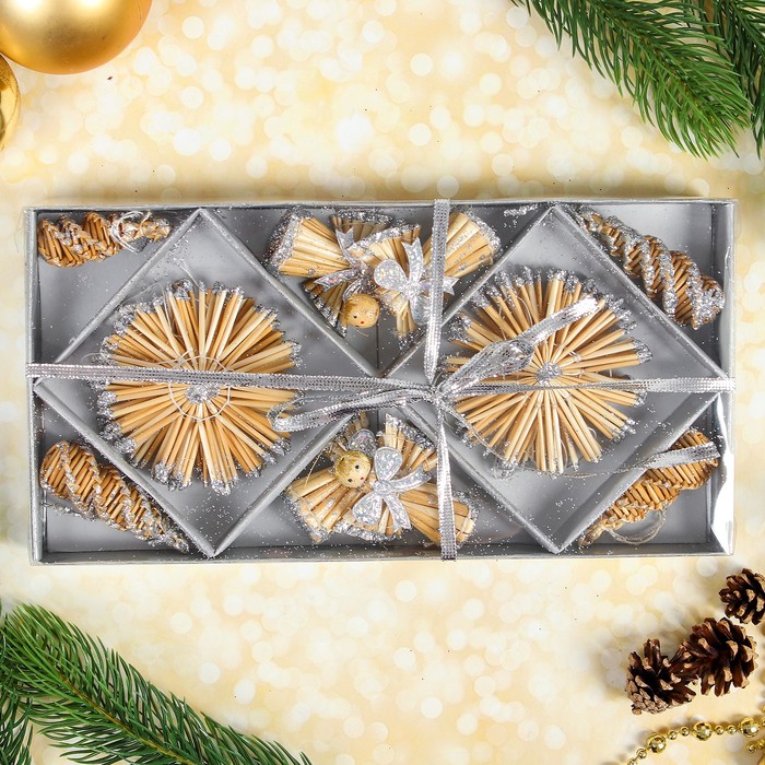 Эко-декор в подарочной упаковке "Зимнее волшебство", серебро