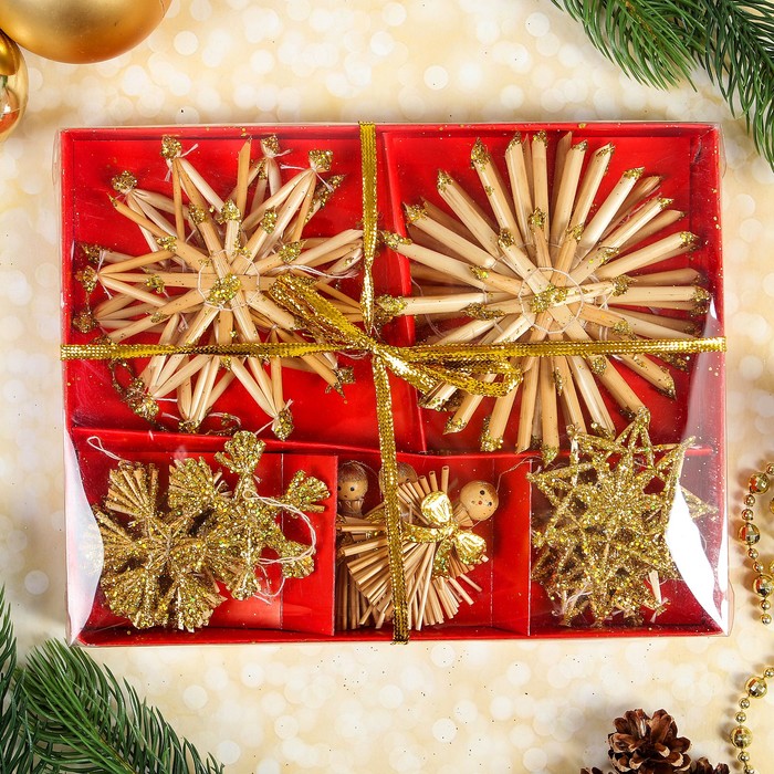 Эко-декор в подарочной упаковке "Небесные ангелы", блёстки