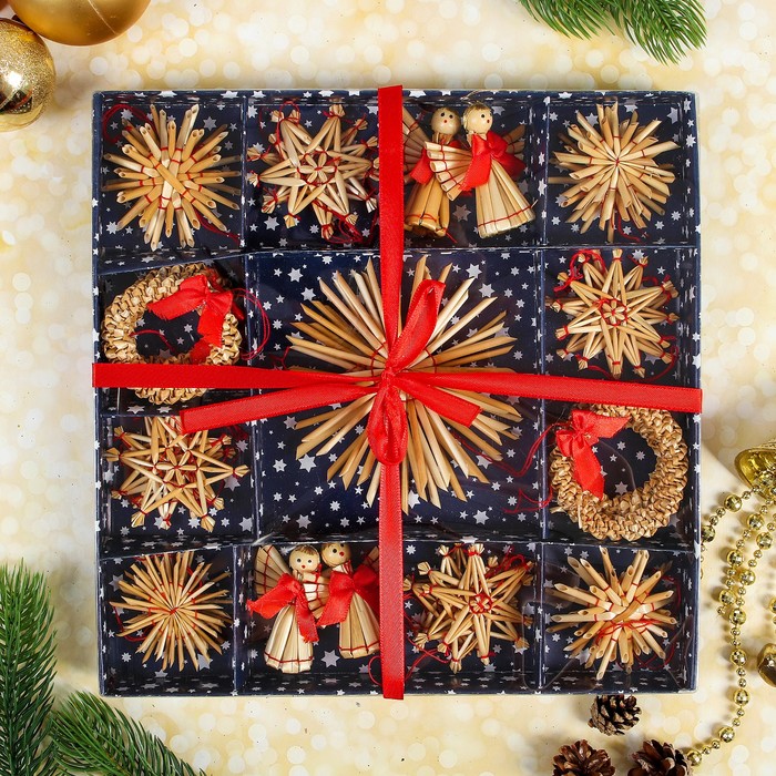Эко-декор в подарочной упаковке "Новогодняя ночь", 32 элемента