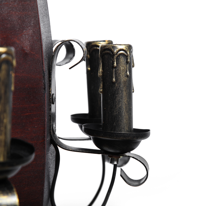 Люстра деревянная "Бочонок", вертикальная, 8 плафонов