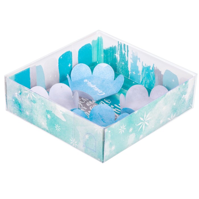 Коробка для макарун с подложками «Место для сказки», 12 х 12 х 3 см