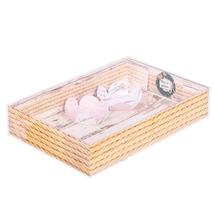 Коробка для макарун с подложками «Тепла и уюта», 17 х 12 х 3 см