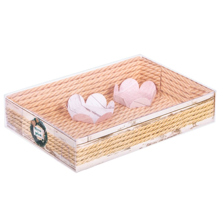 Коробка для макарун с подложками «Тепла и уюта», 17 х 12 х 3 см
