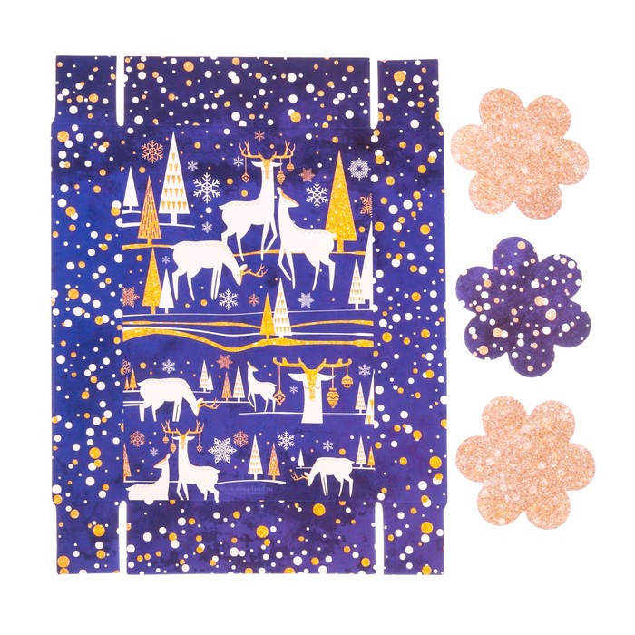 Коробка для макарун с подложками «Пусть зима будет снежной», 17 х 12 х 3 см