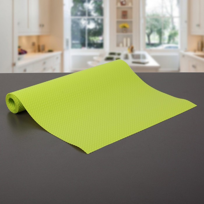 Коврик противоскользящий "Переплетение" 30х150 см, цвет зелёный