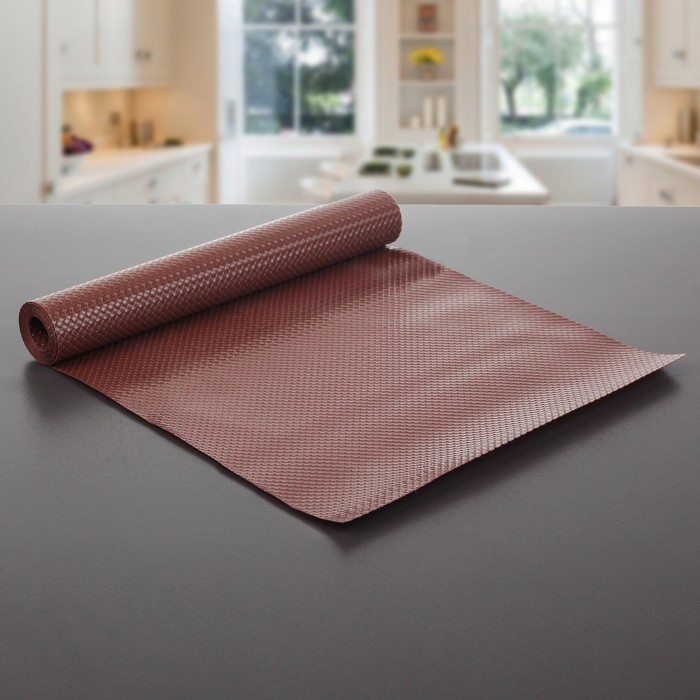 Коврик противоскользящий "Переплетение" 30х150 см, цвет коричневый