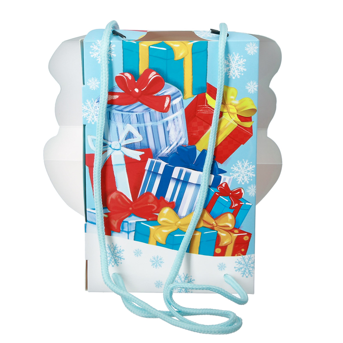 Рюкзачок складной «Мишка с подарками», 13 х 21 х 10 см