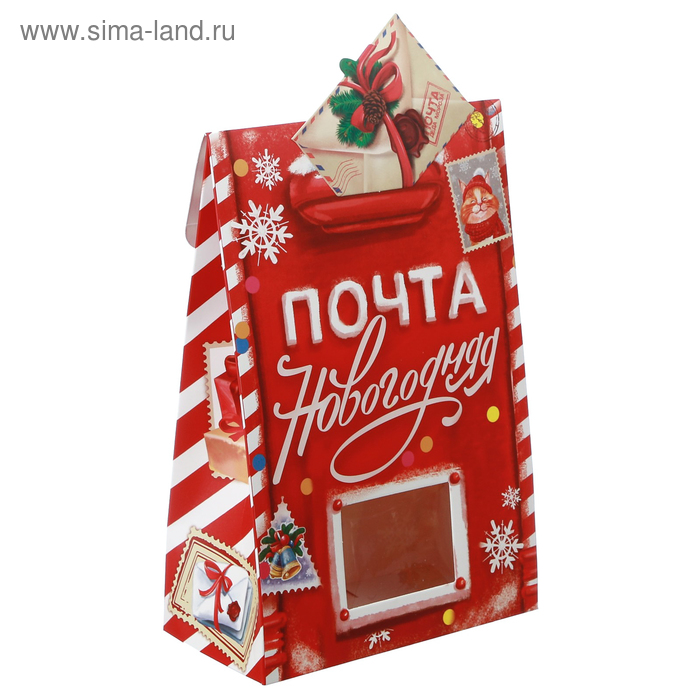 коробка складная новогодняя почта Коробка складная «Почта новогодняя», 15 × 7 × 22 см