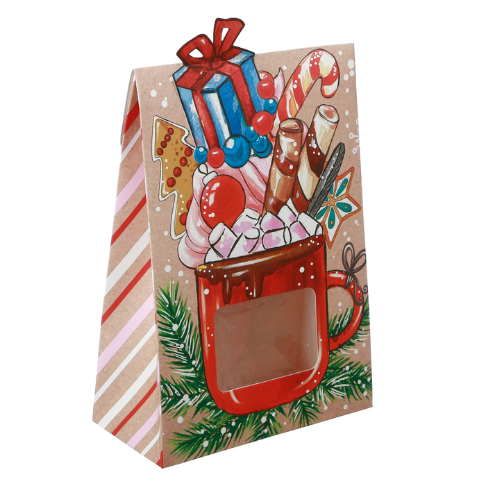 Коробка складная «С заботой и теплом», 15 х 7 х 22 см