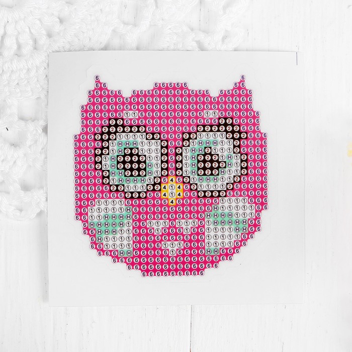 Алмазная вышивка "Совушка" наклейка на одежду, 10*10 см