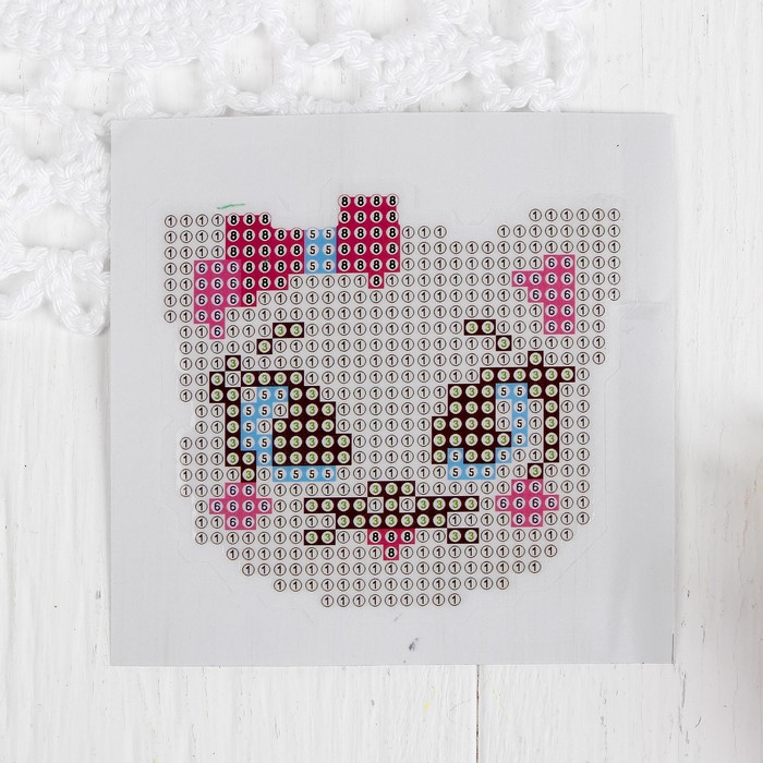 Алмазная вышивка "Кошка" наклейка на одежду, 10*10 см