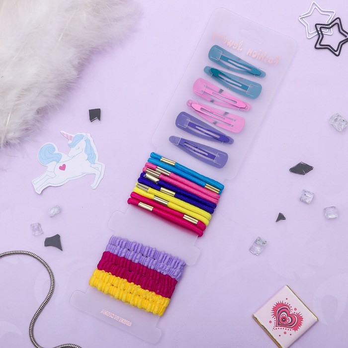 Набор для волос "Сказка" (6 невидимок, 12 резинок)