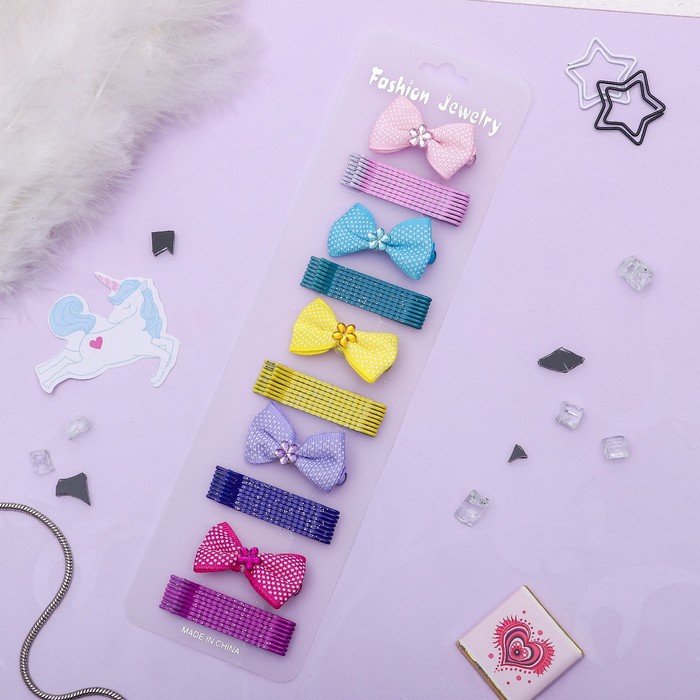 Набор для волос "Каприз" 45 штук бантик горох