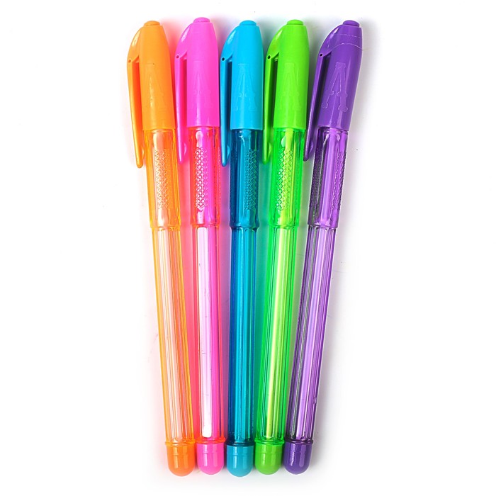 Ручка шариковая 0,5мм стержень синий Прозрачный МИКС