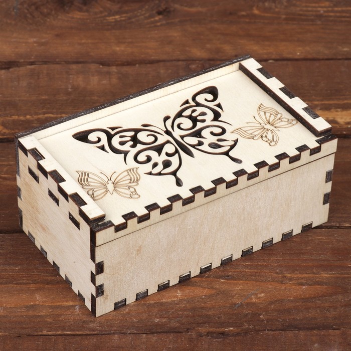 Шкатулка дерево "Бабочка" 14х8х6 см