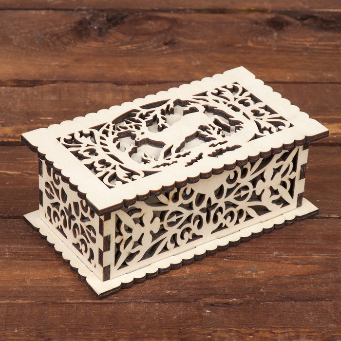 Шкатулка дерево "Олень" 15х8х5,5см