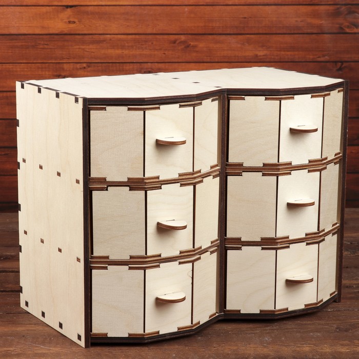 Шкатулка для декора "Комод шестигранный" 6 ящиков 23х29,5х17 см