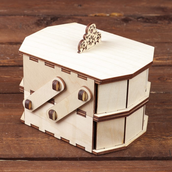 Шкатулка для декора "Двухъярусная шестигранная" 15,5х11х9,5 см