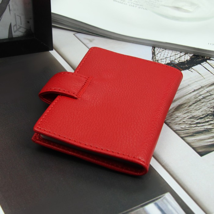 Визитница, 1 ряд, 20 листов, цвет красный матовый