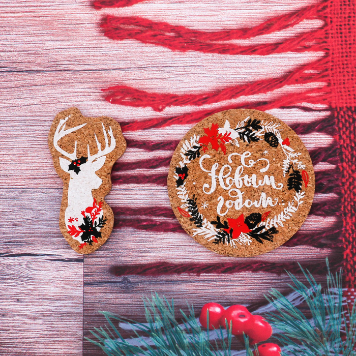 Набор магнитов "С Новым Годом!", 2 шт.