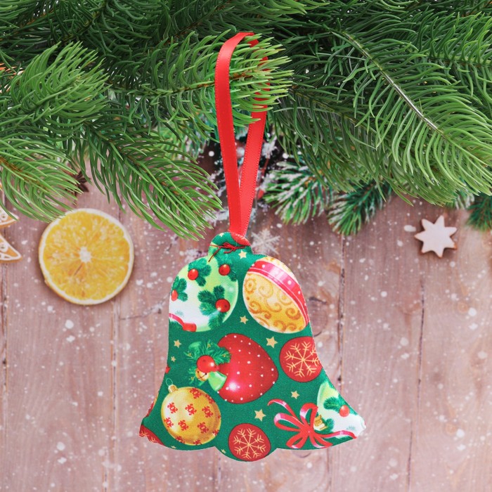 Подвеска текстильная колокольчик "Волшебного Нового Года"