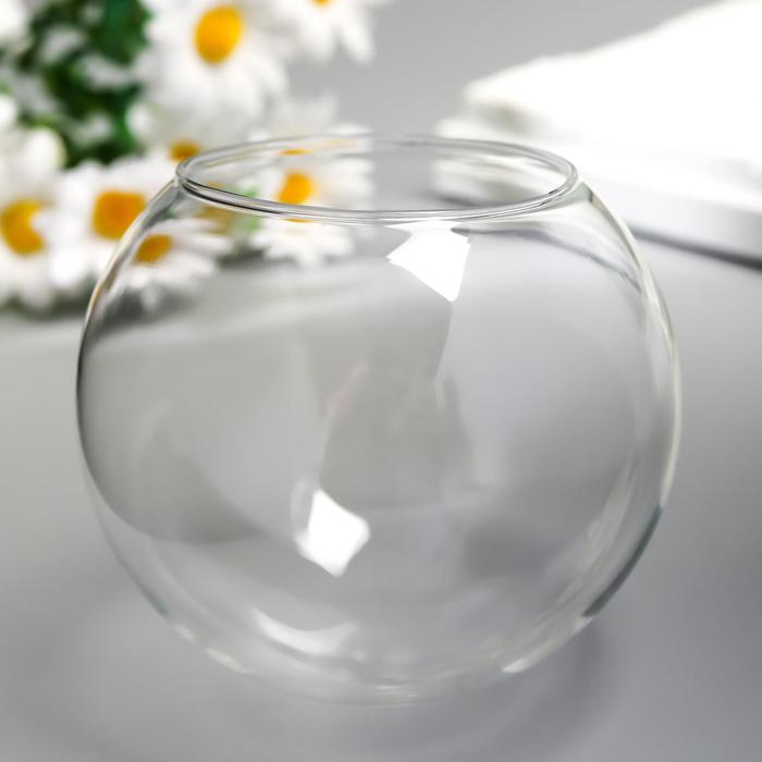 Декор для творчества стекло "Шар с отверстием" 7х8х8 см