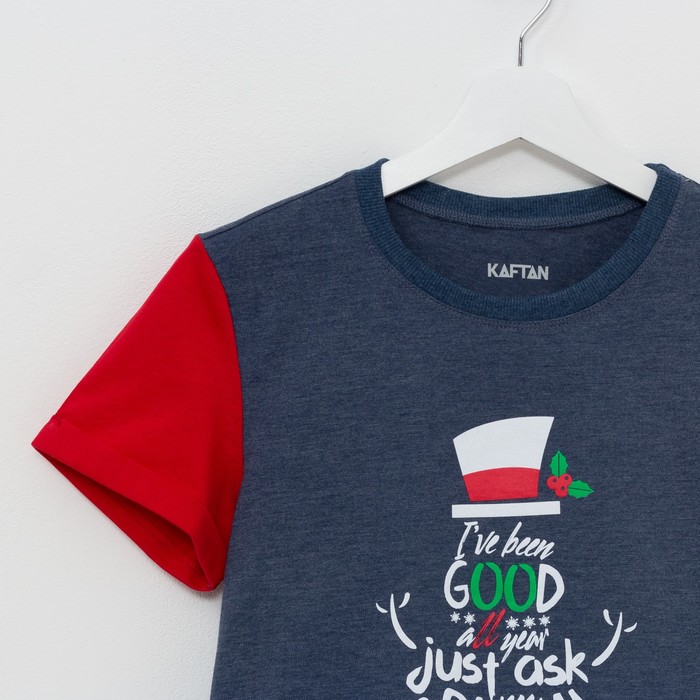 Футболка детская KAFTAN "New year", рост 122-128 см (34), 7-8 лет, 100% хлопок
